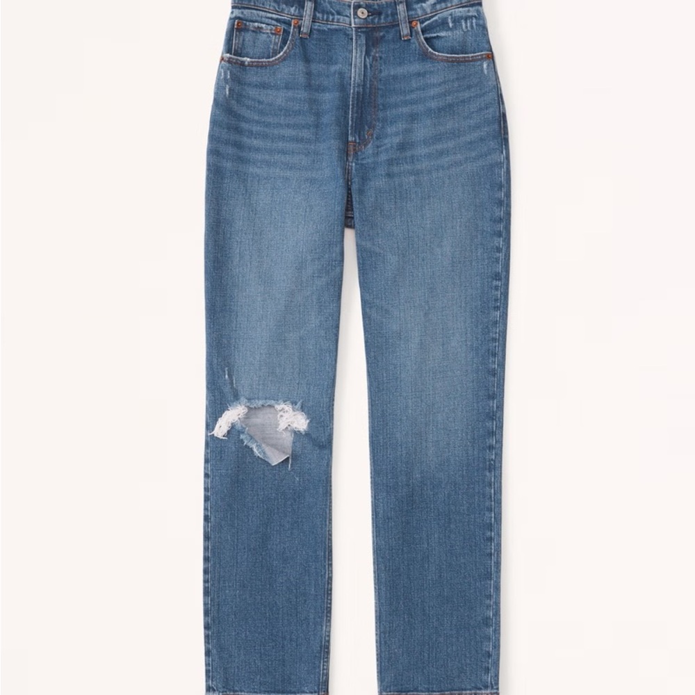Abercrombie & Fitch Curve Love The Ankle Straight Ultra High Rise